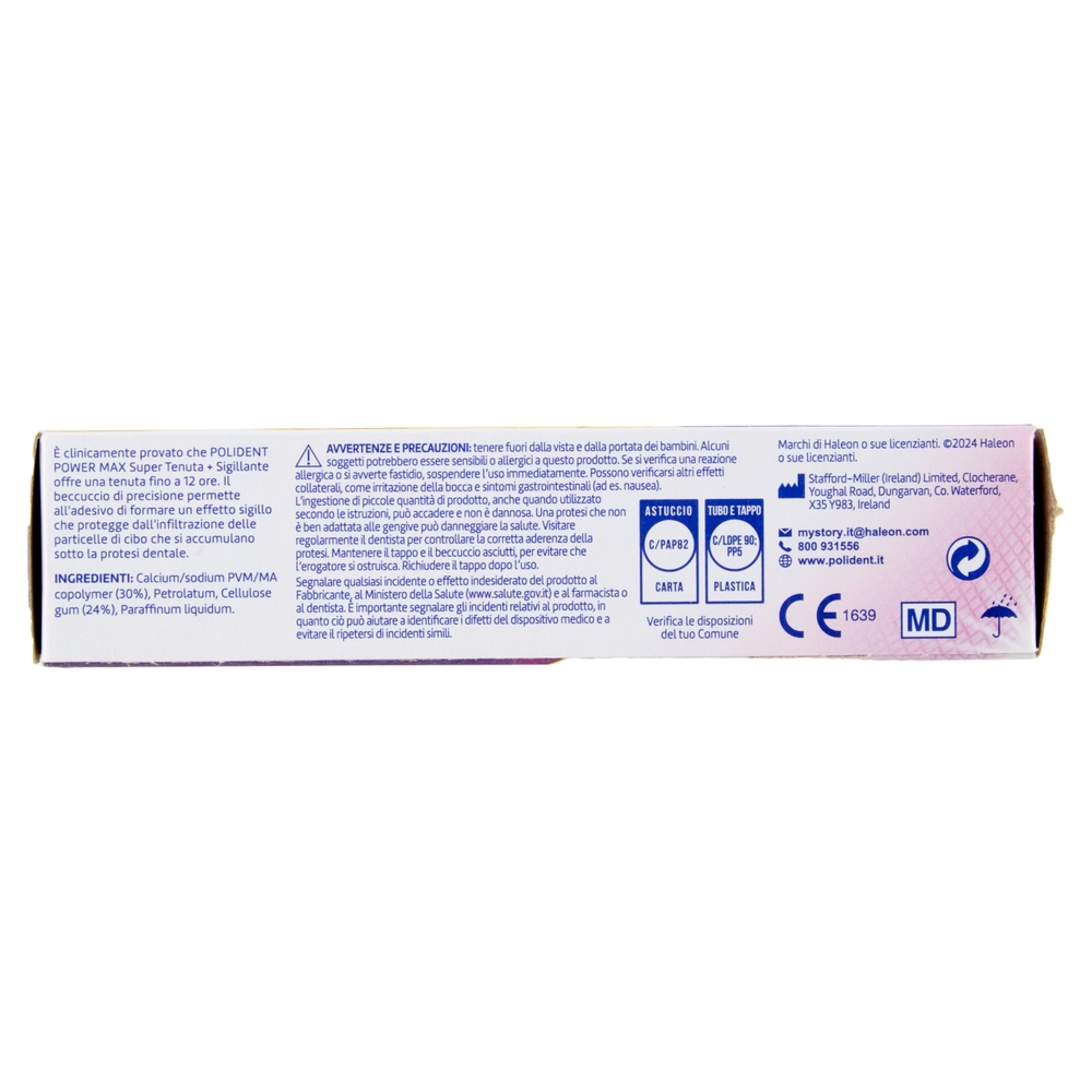 Polident Power Max, Super Tenuta + Sigillante, Adesivo per Protesi Dentale, Tenuta Giornaliera 40 g